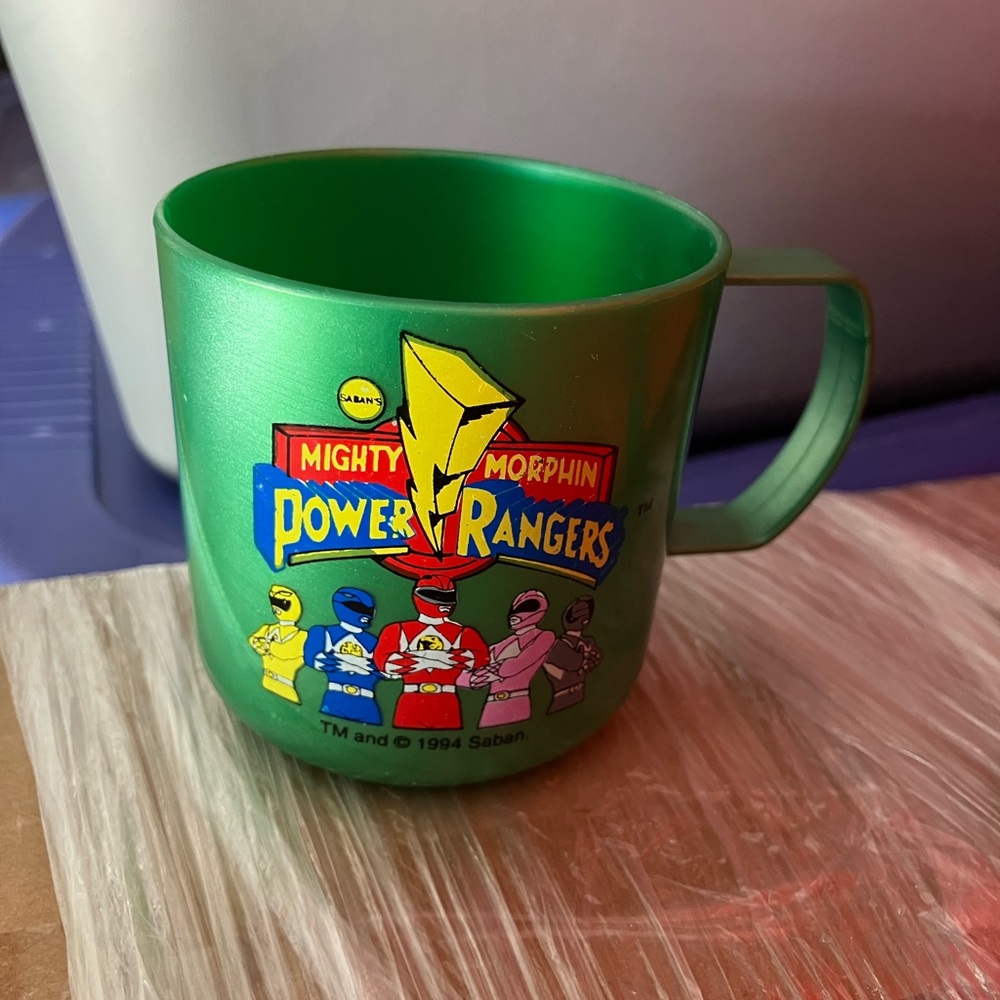 mighty Morphin Power Ranger plastic mug/cup - vintage – 1994